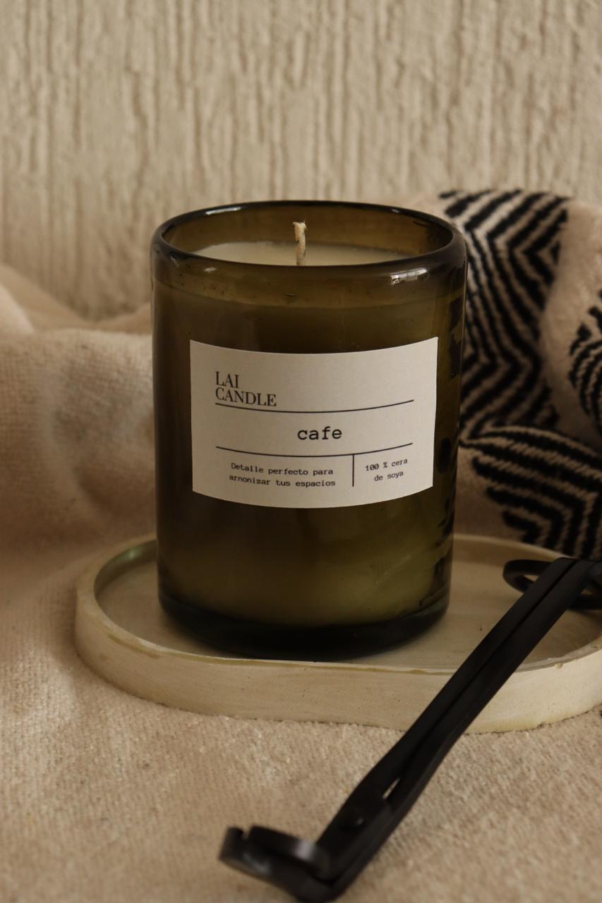 Vela aromática en vidrio soplado I Café